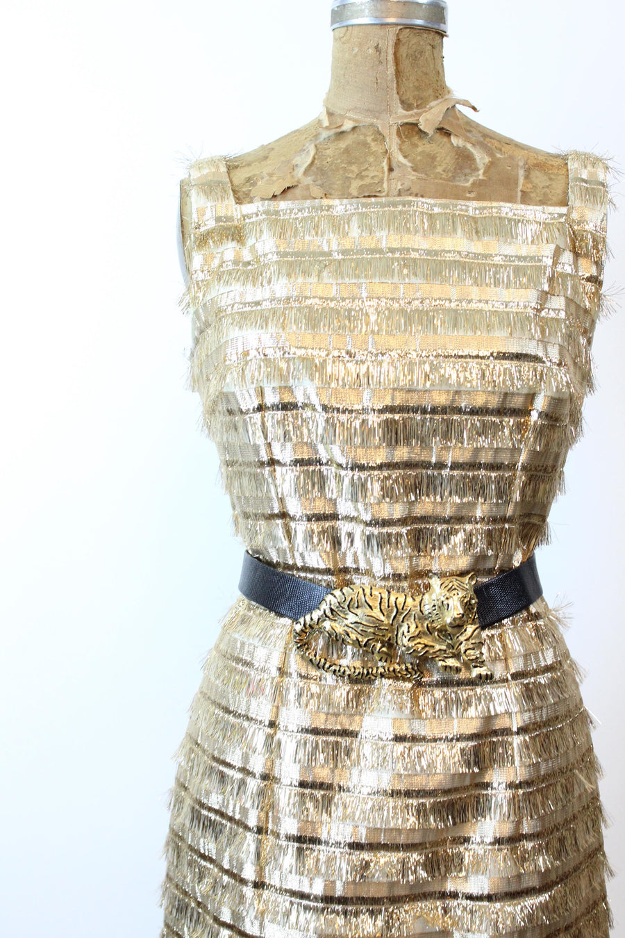 1960s LUREX FRINGE gown dress and top xs small | new fall winter