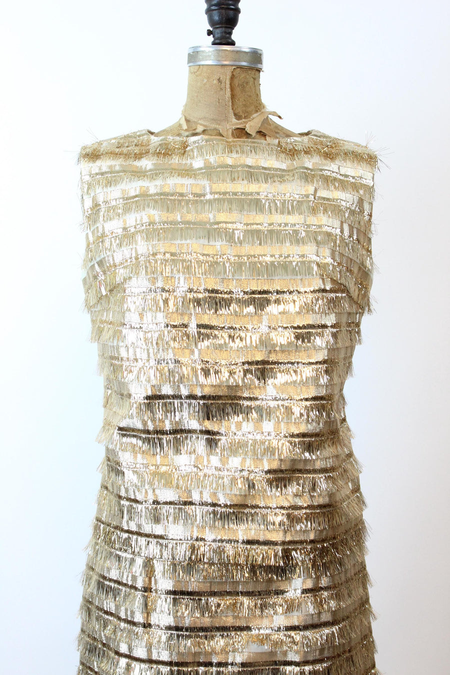 1960s LUREX FRINGE gown dress and top xs small | new fall winter