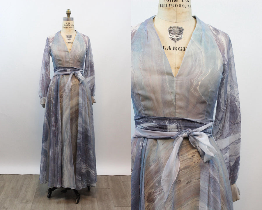 1970s 1974 DON LUIS of ESPANA chiffon maxi dress large | new spring summer