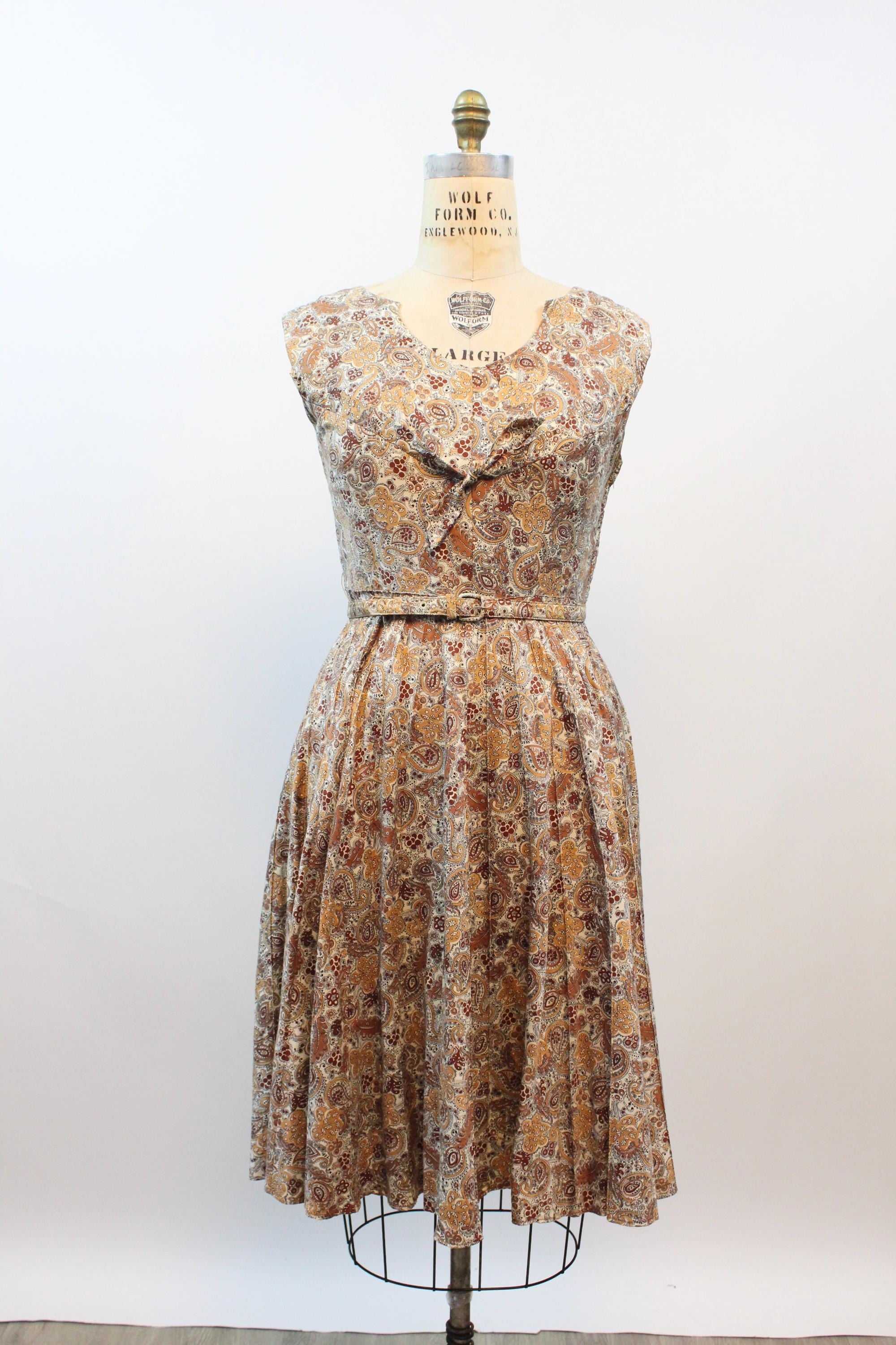 1950s Marc-El of Miami Rhinestone Cotton Dress Large | New Spring Summer