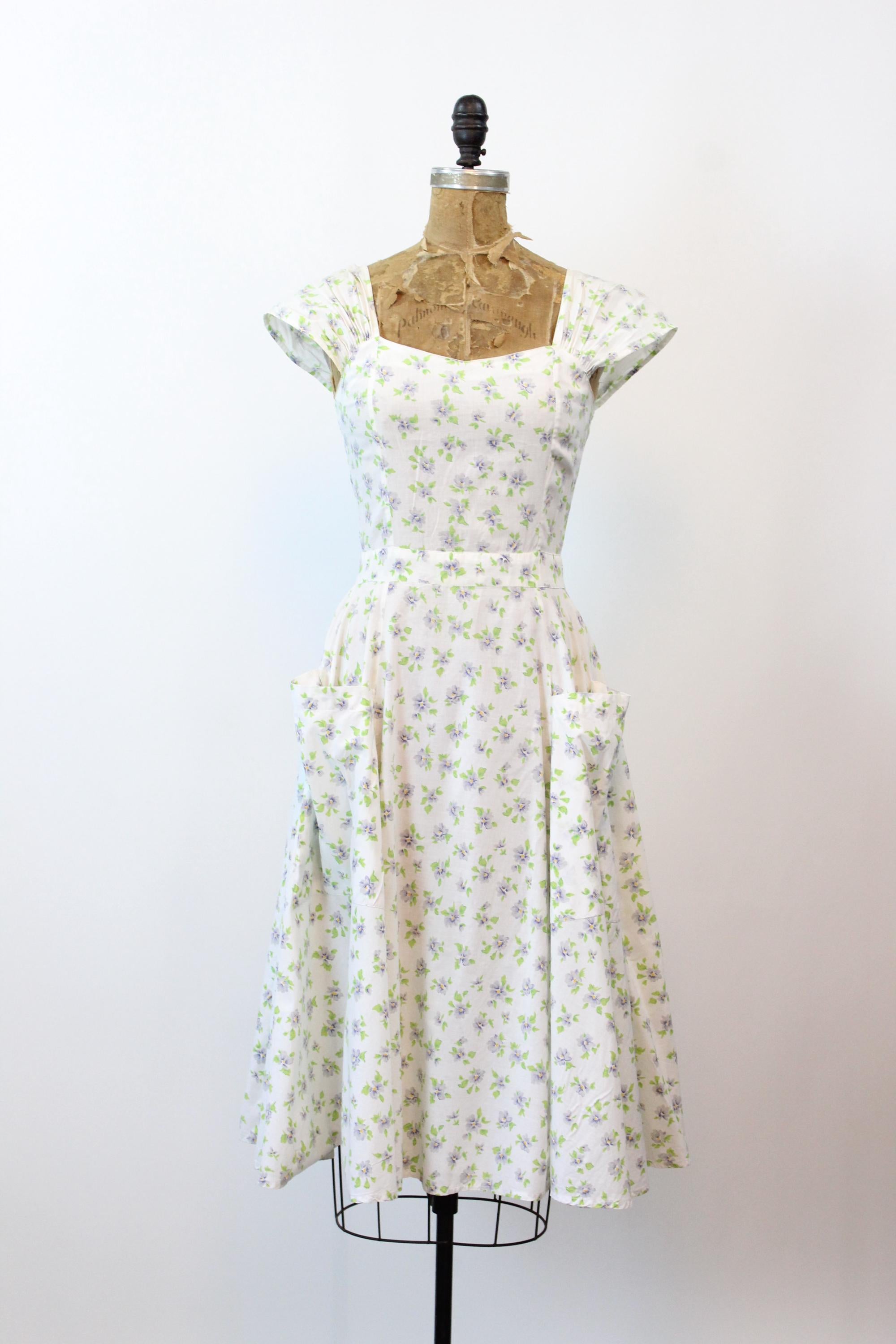 1970s floral COTTON Sun dress xs