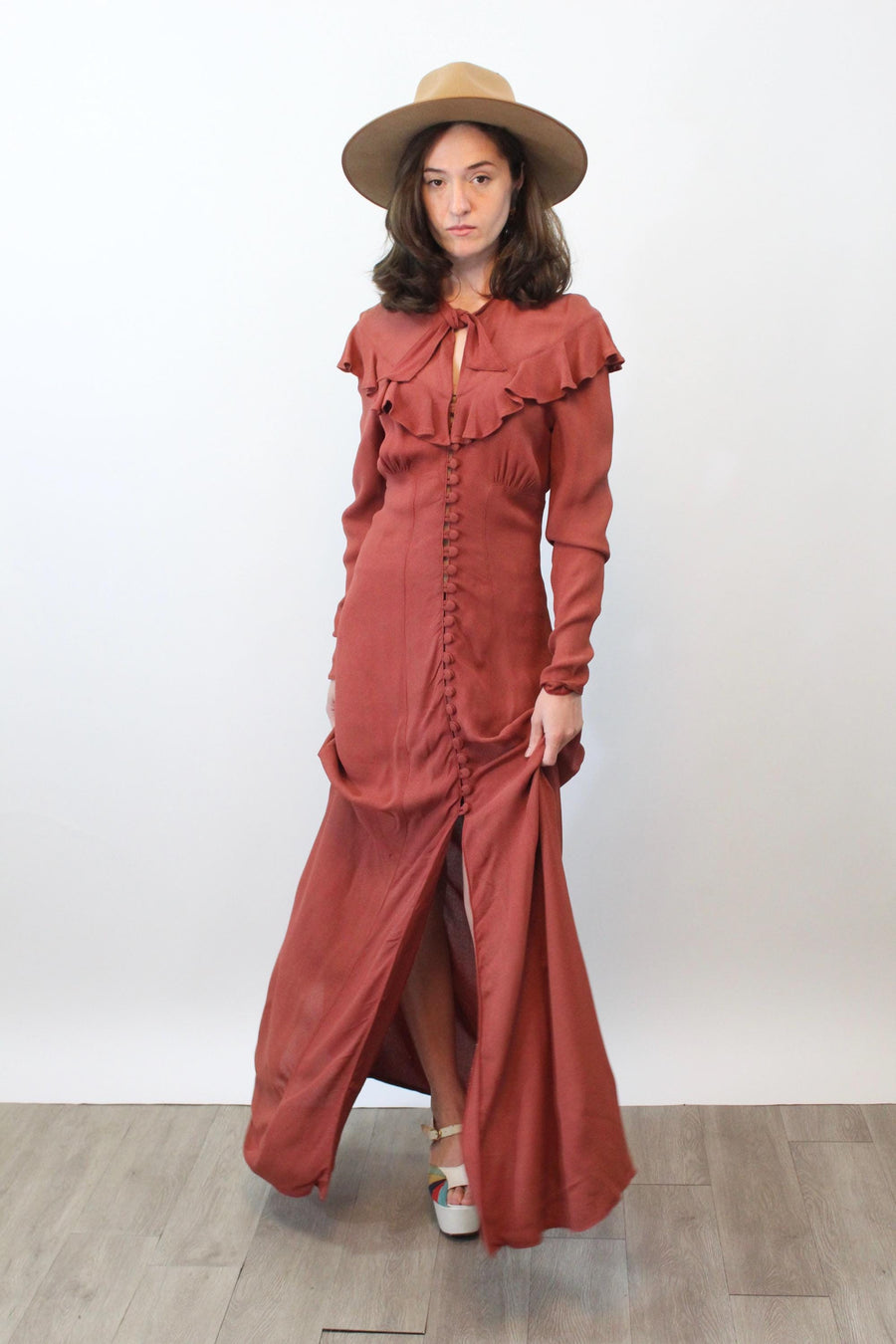 1970s 1971 OSSIE CLARK maxi dress xs | new fall winter