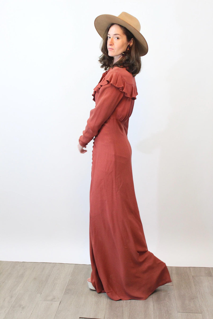 1970s 1971 OSSIE CLARK maxi dress xs | new fall winter