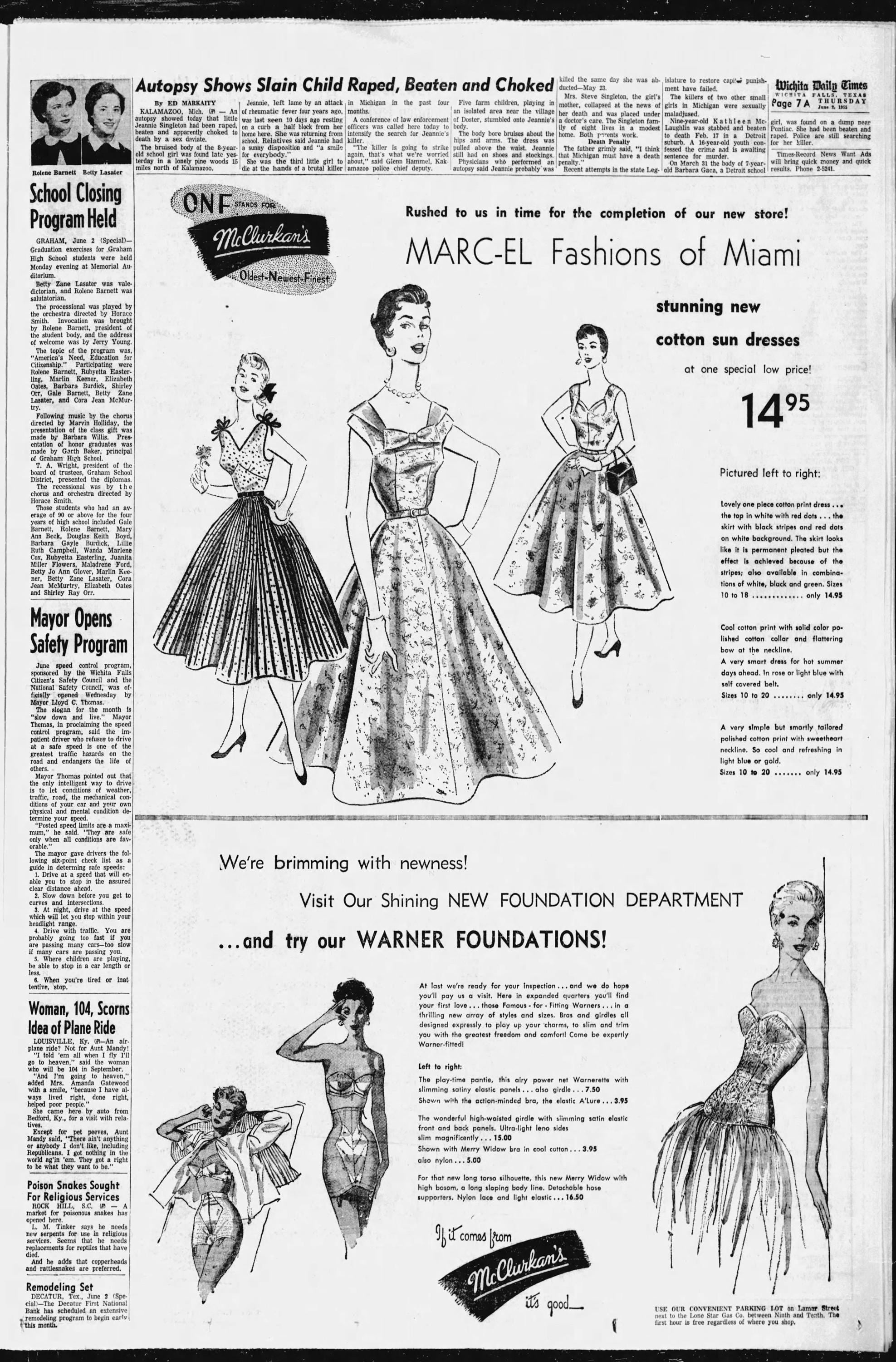 1950s Marc-El of Miami RHINESTONE cotton dress large