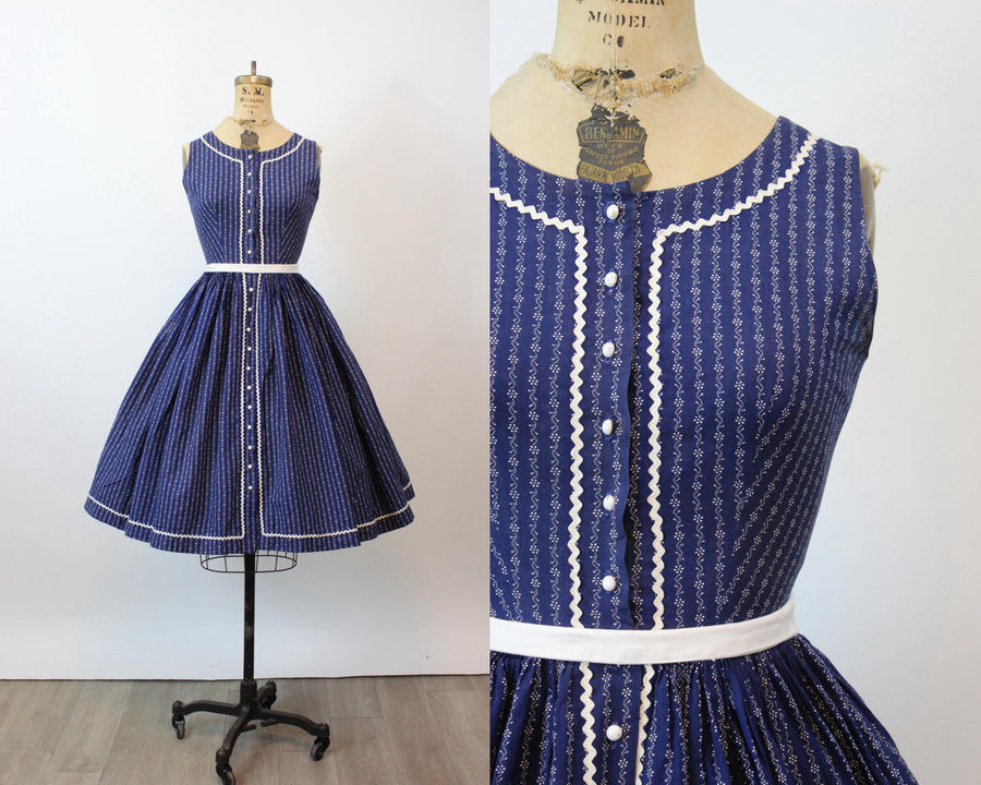 1950s LANZ Tyrollean COTTON dress xs