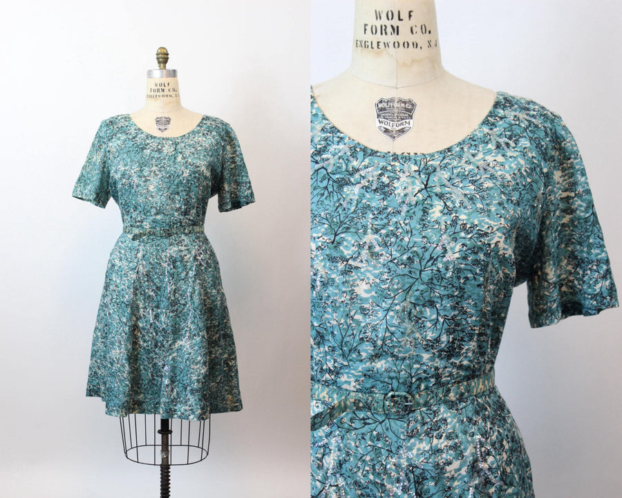 1950s ALLEN PECK sequin cotton dress VOLUP xl