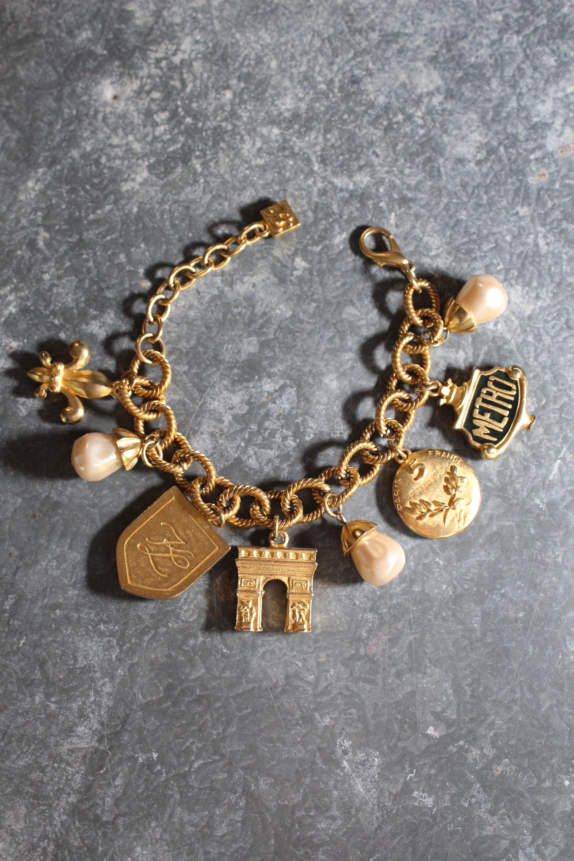 1990s KARL LAGERFELD Paris charm bracelet | new spring summer