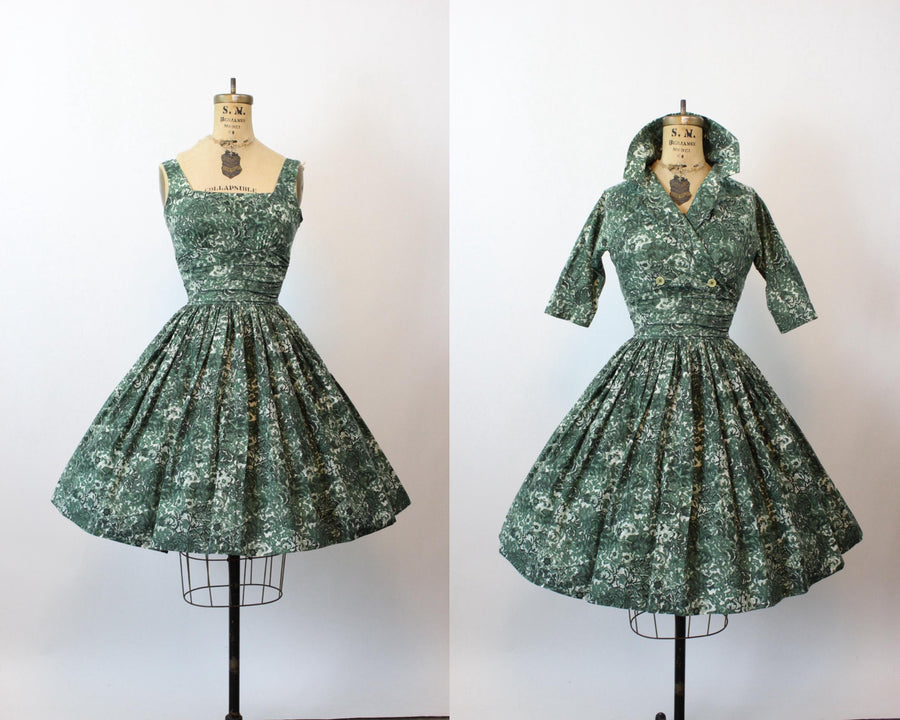 1950s JONATHAN LOGAN cotton dress and jacket xs | new spring summer