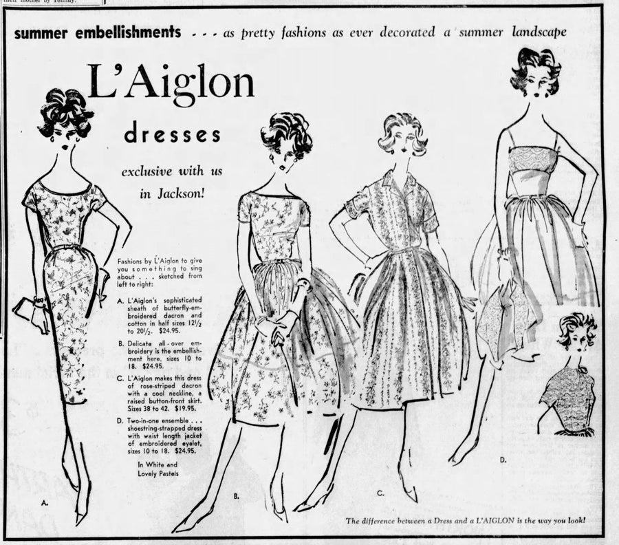 1950s L'AIGLON butterfly cotton dress small | new fall winter