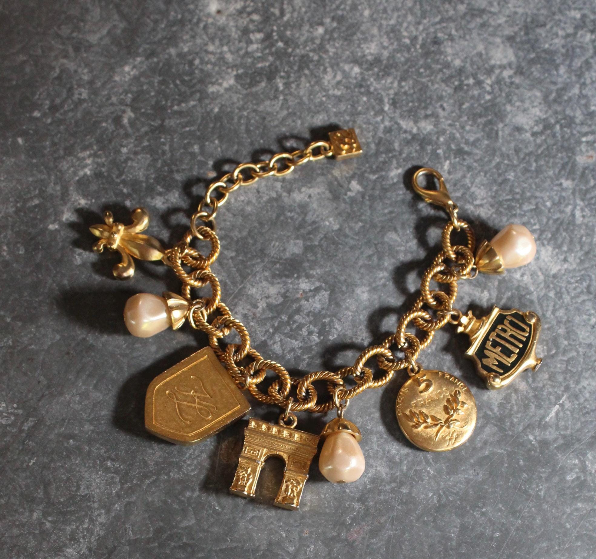 1990s KARL LAGERFELD Paris charm bracelet | new spring summer