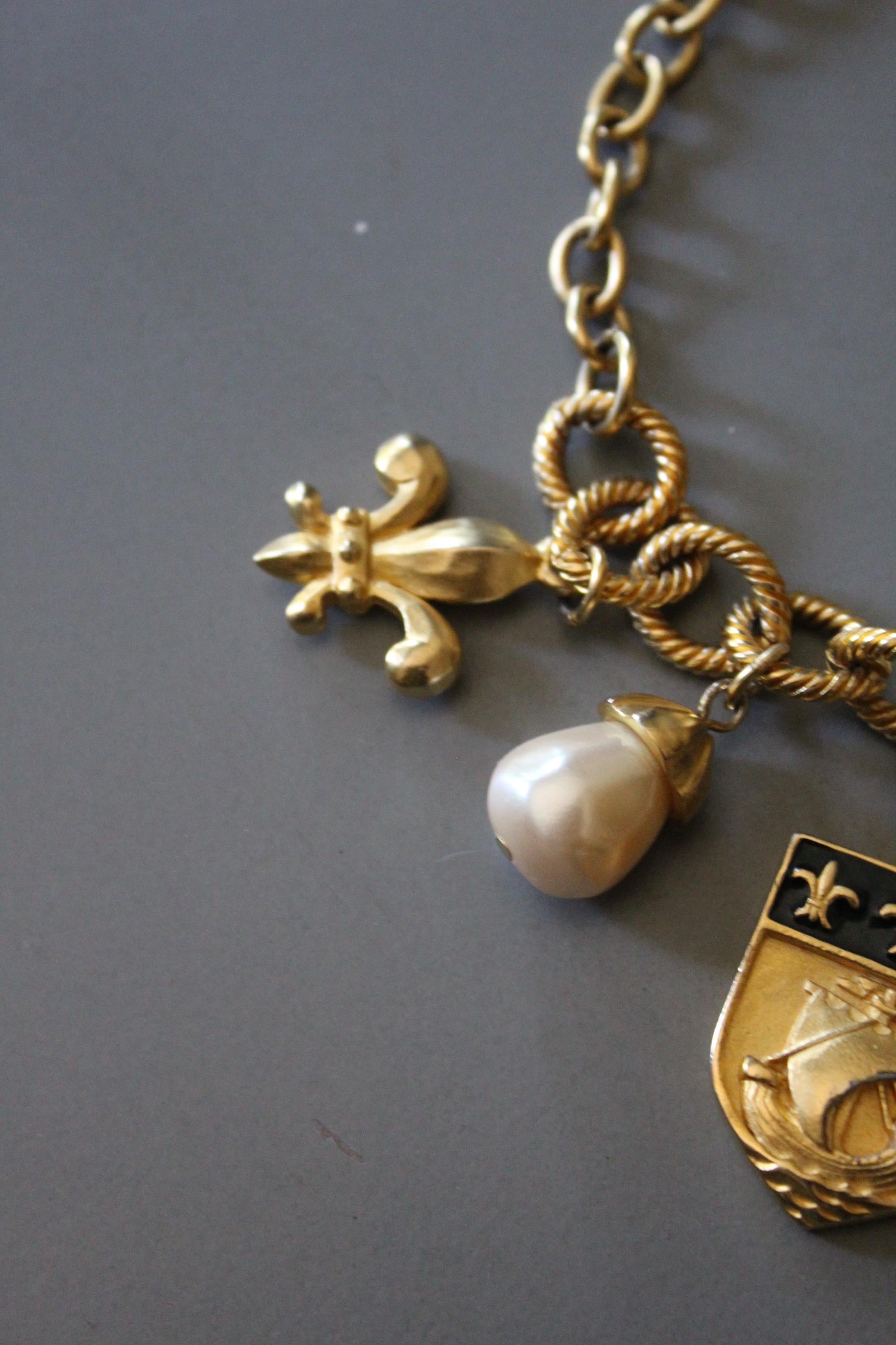 1990s KARL LAGERFELD Paris charm bracelet | new spring summer