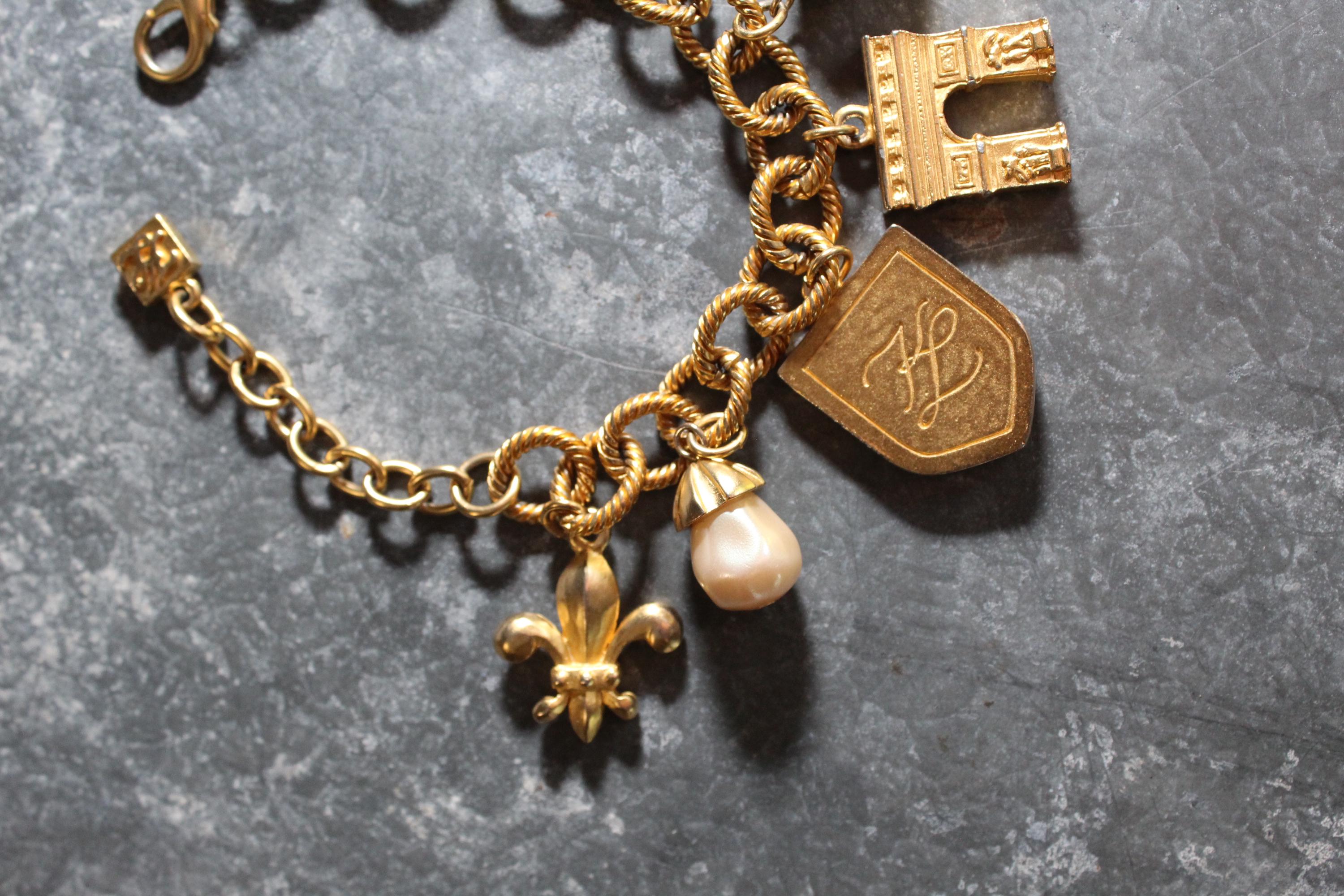 1990s KARL LAGERFELD Paris charm bracelet | new spring summer