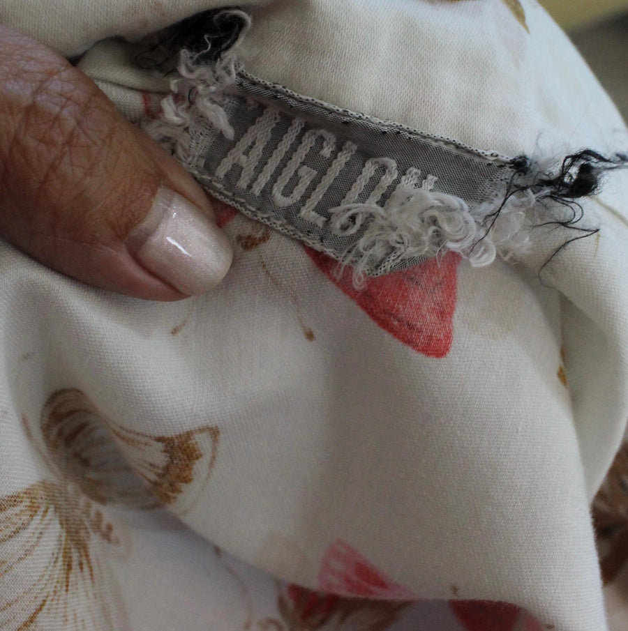 1950s L'AIGLON butterfly cotton dress small | new fall winter