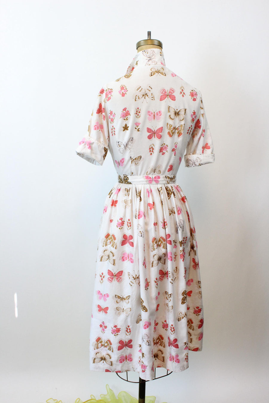 1950s L'AIGLON butterfly cotton dress small | new fall winter