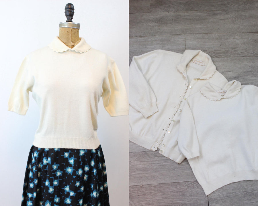 1950s JANTZEN sweater cardigan set small | new fall winter