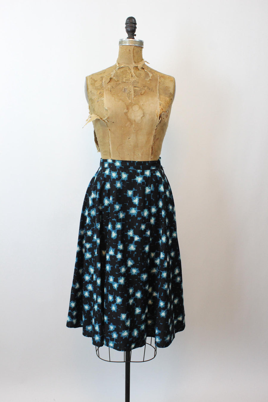 1950s MID CENTURY print top and skirt xs | new spring summer