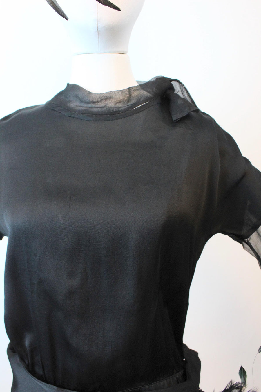 1920s FEATHER silk dress small medium | new fall winter