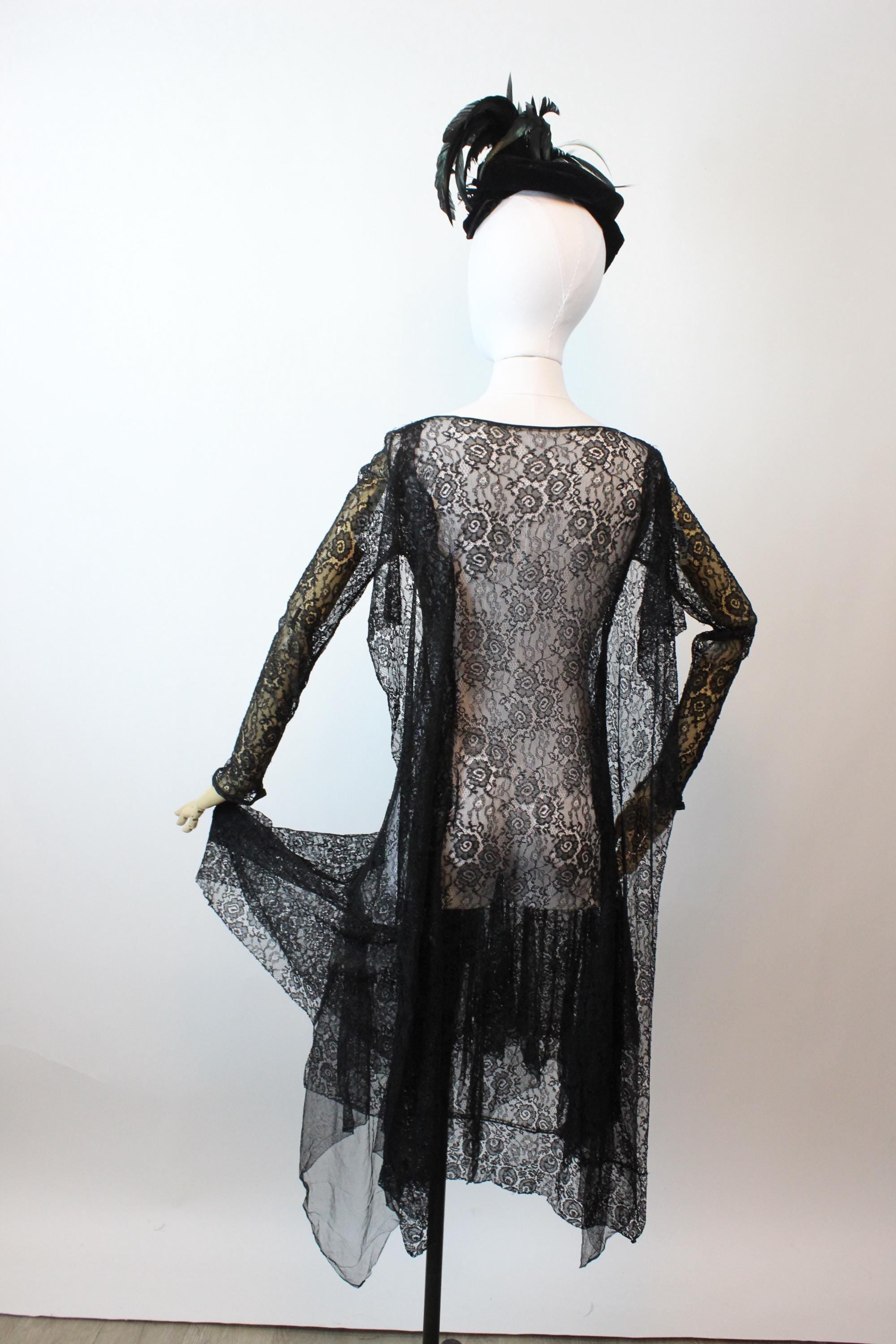 1920s Handkerchief Hem Lace Dress Small | New Fall Winter