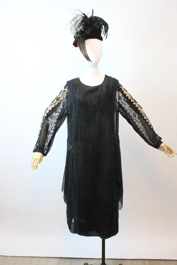 1920s DEVORE velvet dress medium large | new fall winter