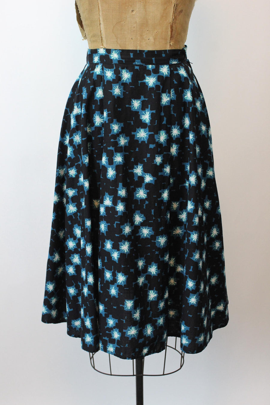 1950s MID CENTURY print top and skirt xs | new spring summer