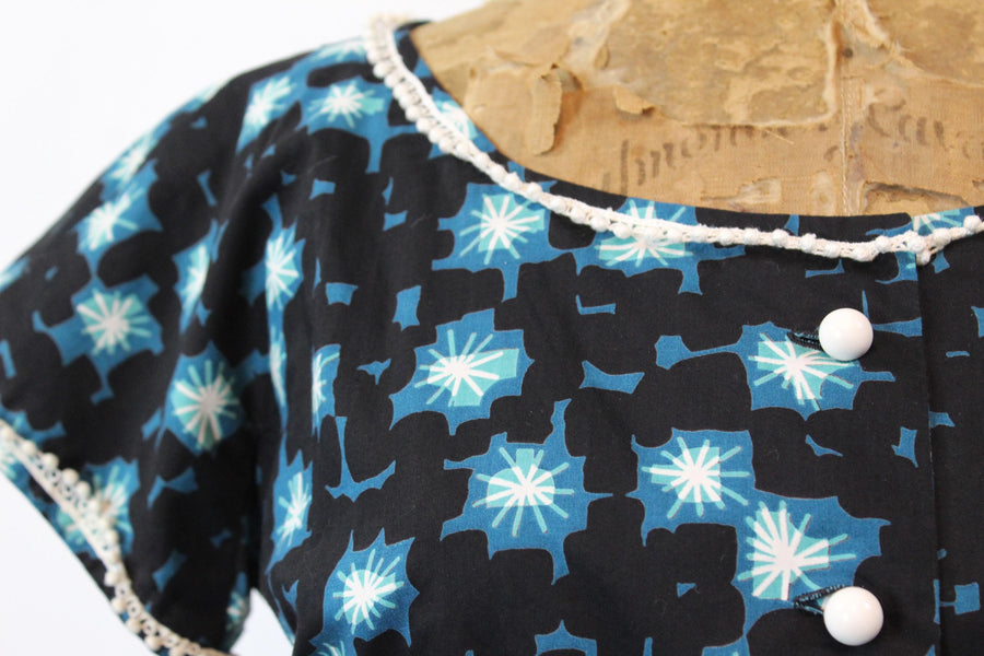 1950s MID CENTURY print top and skirt xs | new spring summer