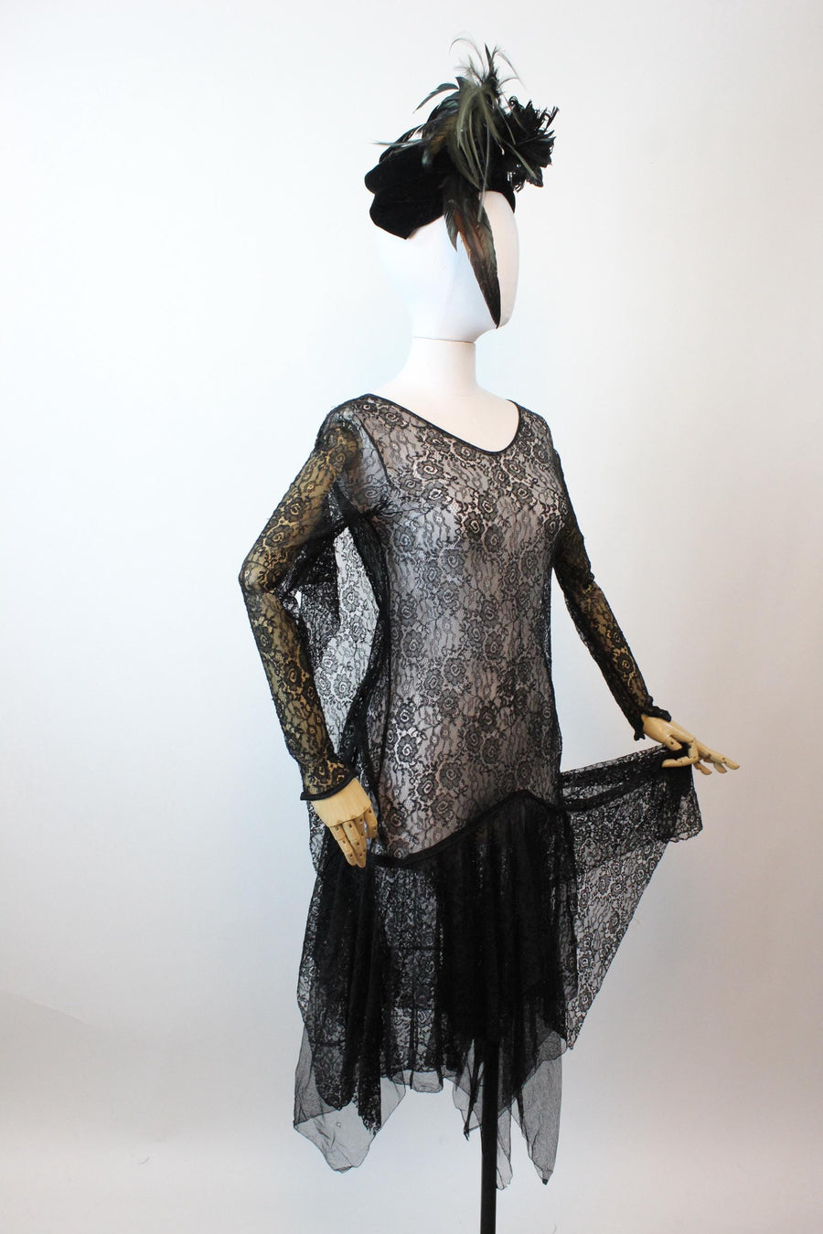 1920s HANDKERCHIEF HEM lace dress small | new fall winter Napa Valley Vintage 1920s HANDKERCHIEF HEM lace dress small | new fall winter Napa Valley Vintage