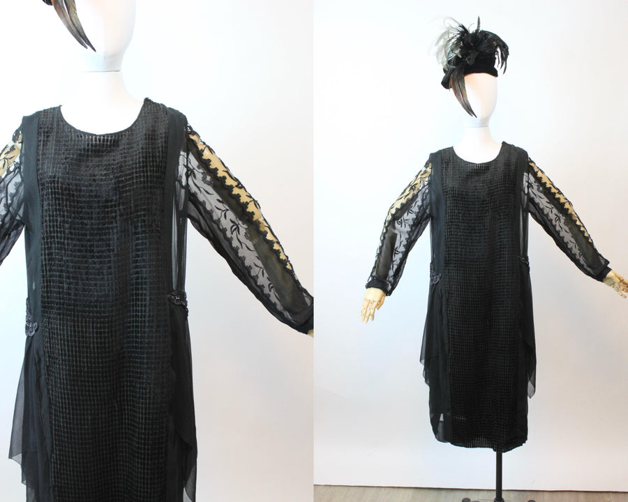 1920s DEVORE velvet dress medium large | new fall winter