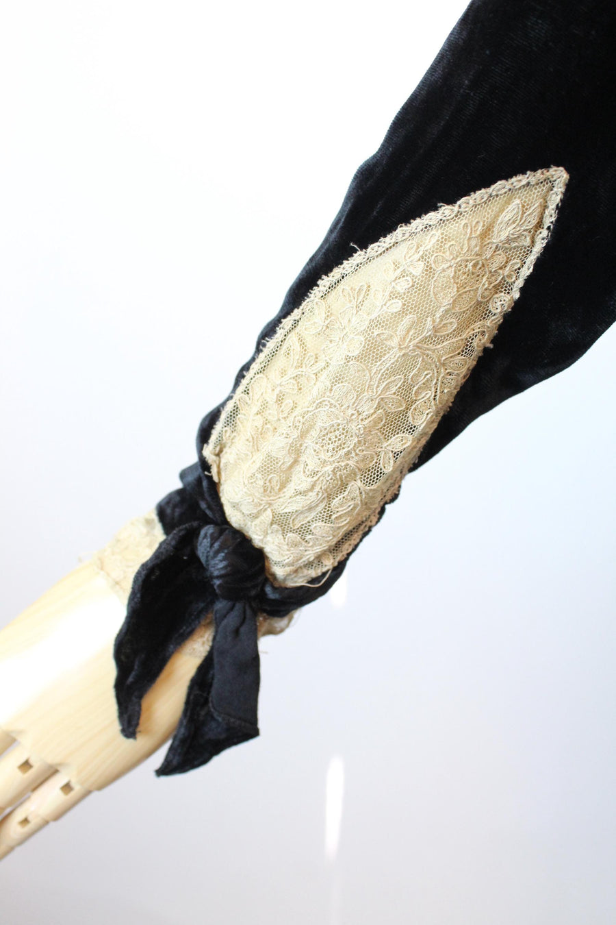 1920s SILK LACE velvet dress small | new fall winter