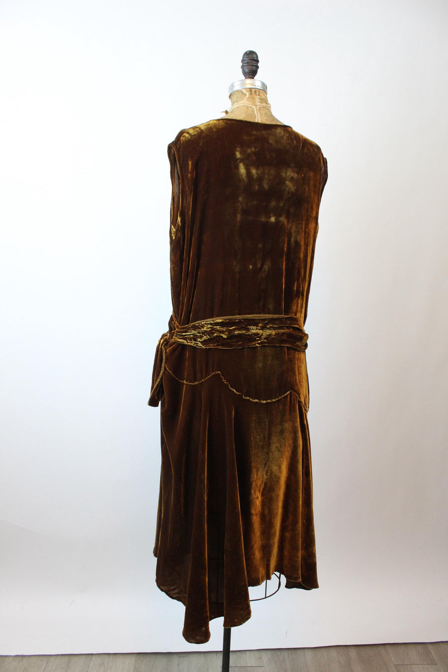 1920s CHOCOLATE brown silk two piece dress large xl | new fall winter
