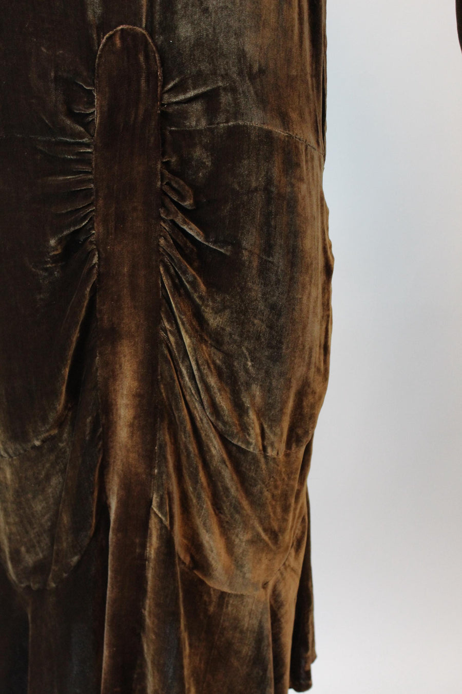1920s CHOCOLATE silk velvet dress small | new winter