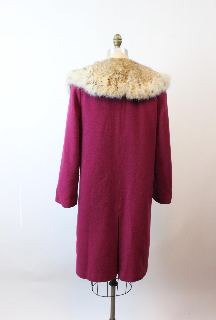 1940s magenta LYNX FUR coat medium | new fall winter