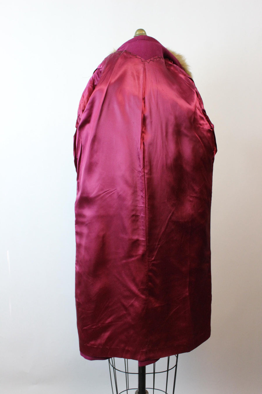1940s magenta LYNX FUR coat medium | new fall winter