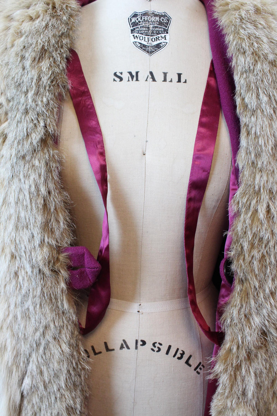 1940s magenta LYNX FUR coat medium | new fall winter