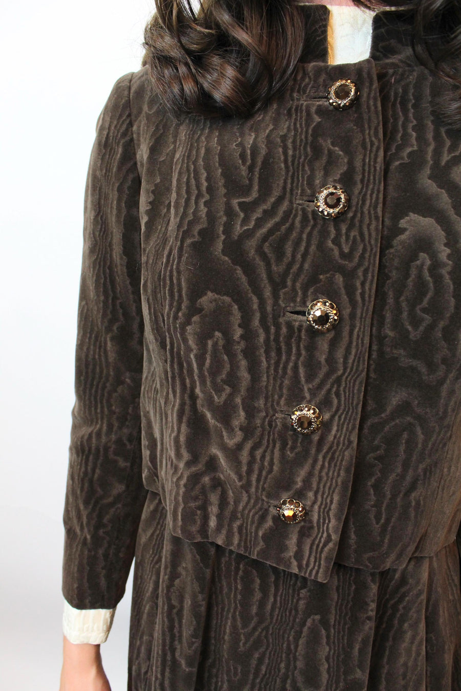 1960s MALCOLM STARR velvet dress jacket set xs | new fall winter