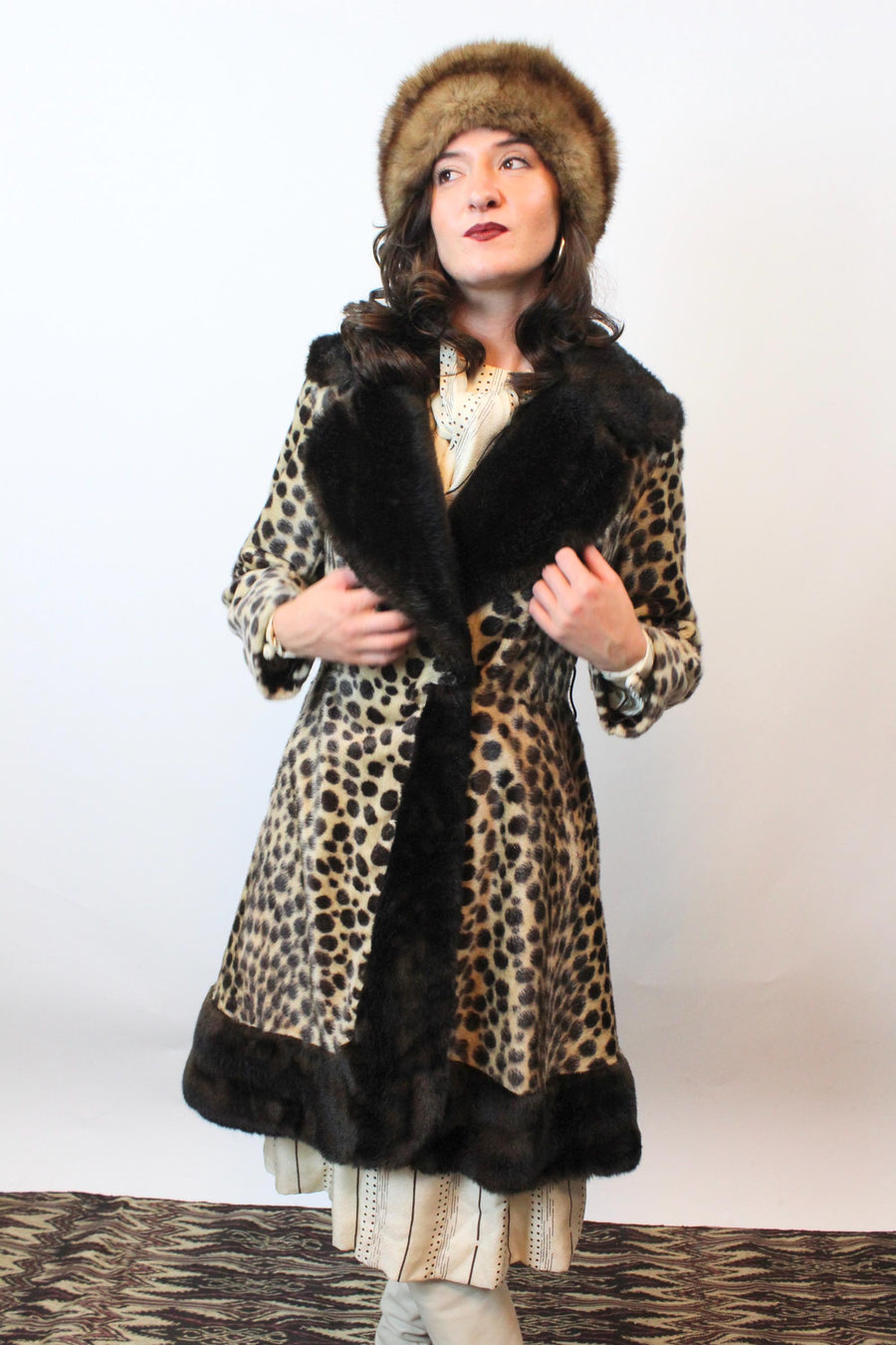 1960s SAFARI LEOPARD princess fur coat xs | new fall winter