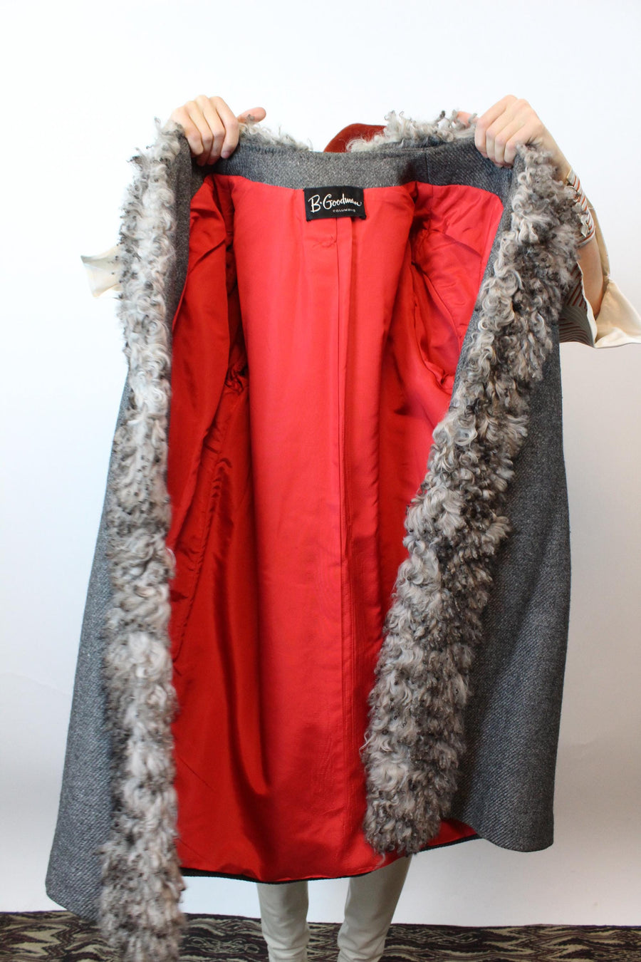 1960s CURLY lamb FUR and wool coat small | new fall winter