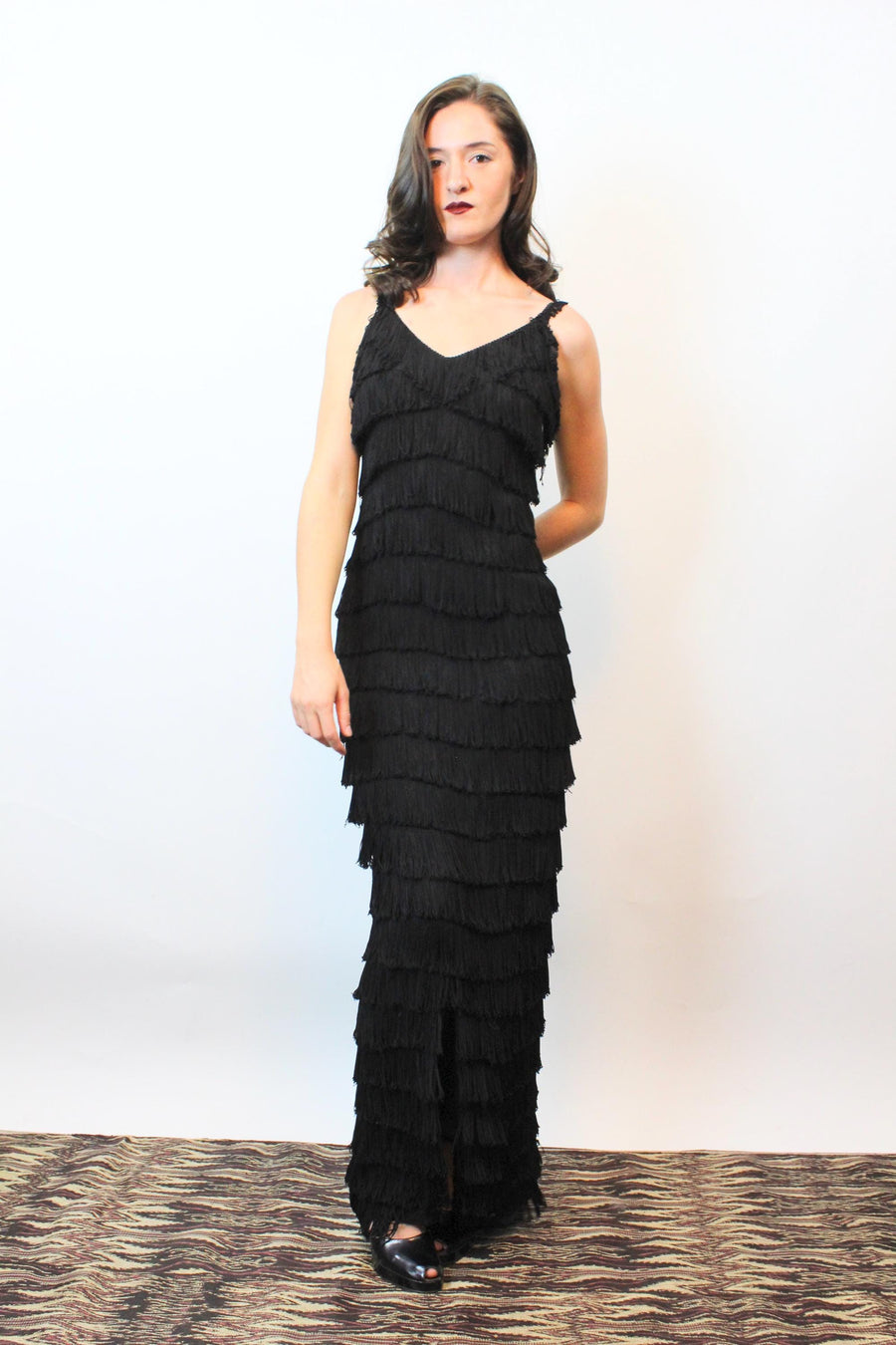 1940s GEORGE KARR hollywood FRINGE gown xs | new fall winter