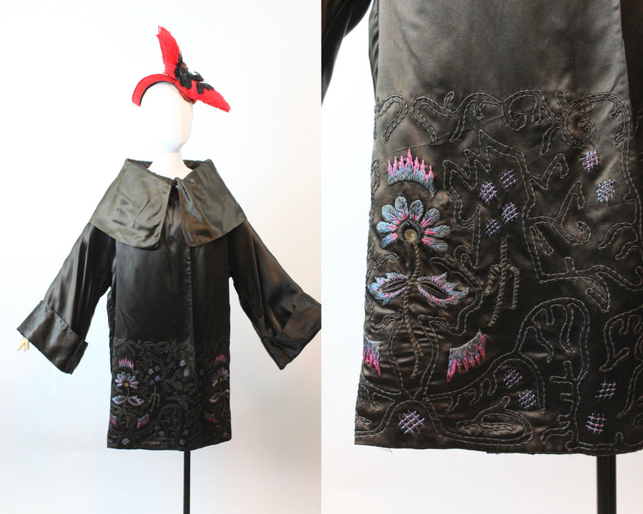 1920s RARE EMBROIDERED silk coat | new fall winter