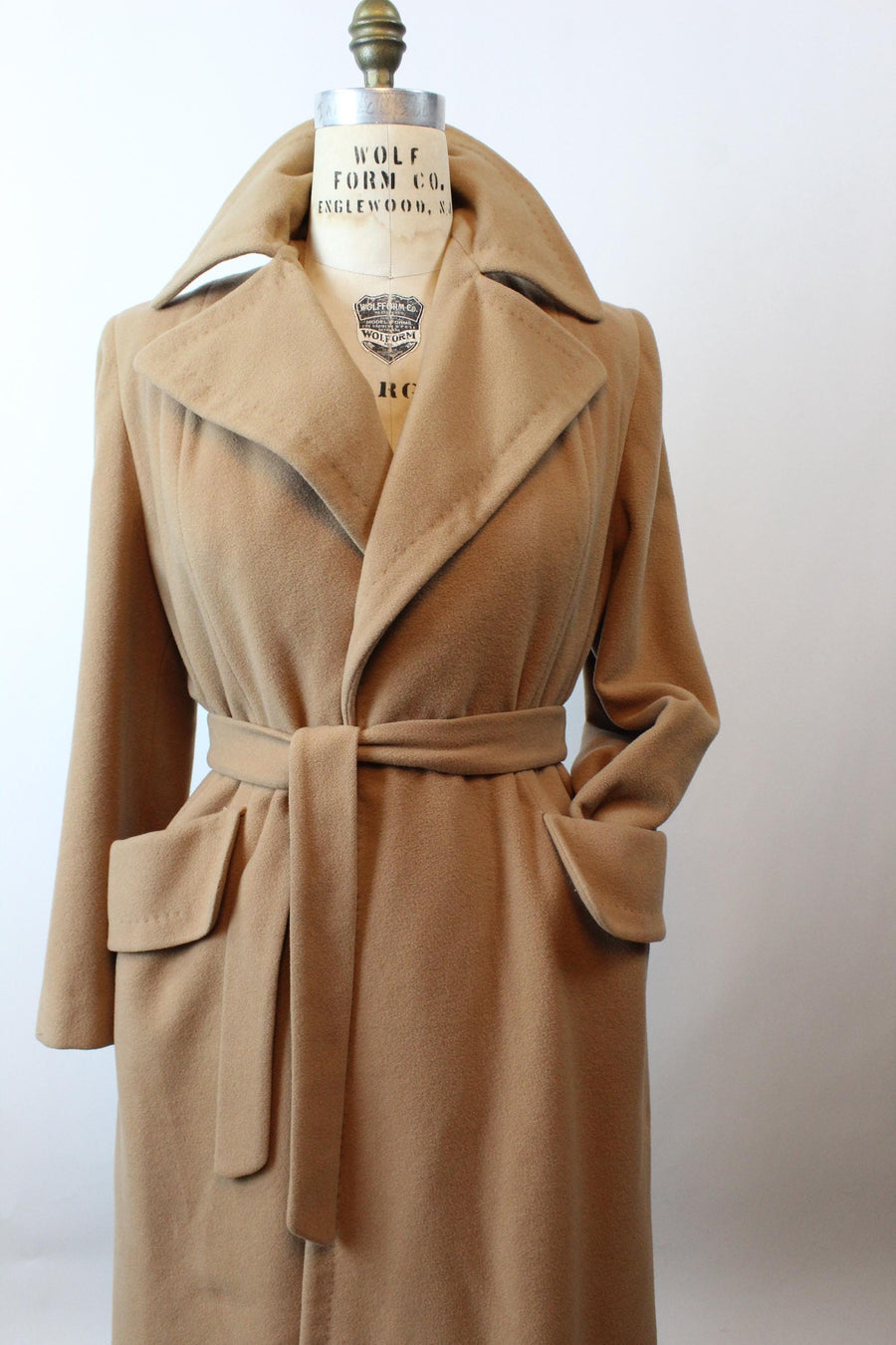 1960s CAMEL cashmere WRAP coat medium large | new fall winter