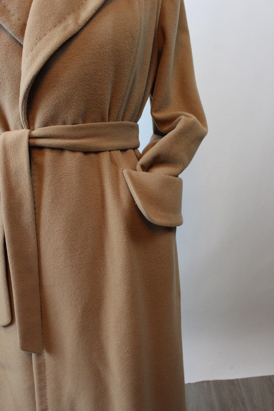 1960s CAMEL cashmere WRAP coat medium large | new fall winter