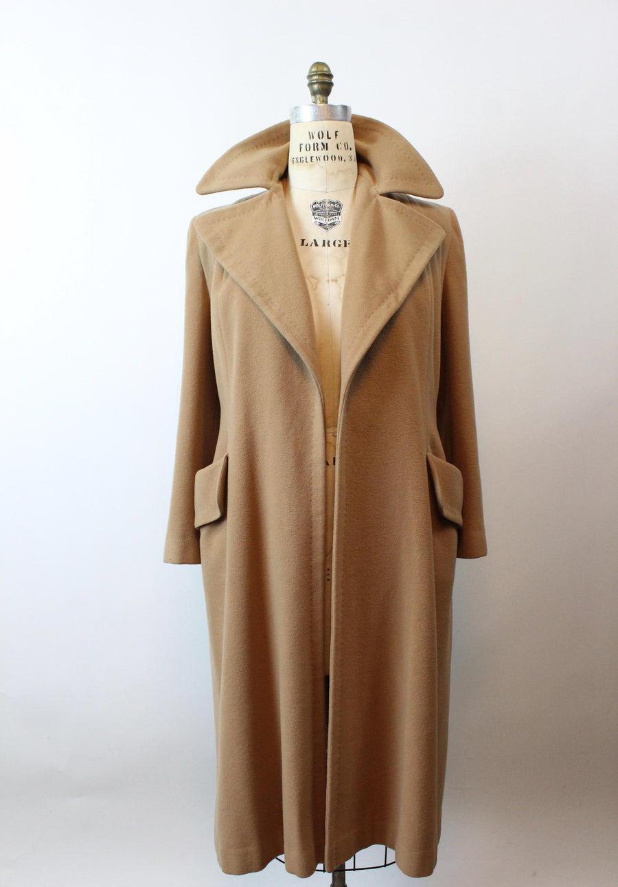 1960s CAMEL cashmere WRAP coat medium large | new fall winter