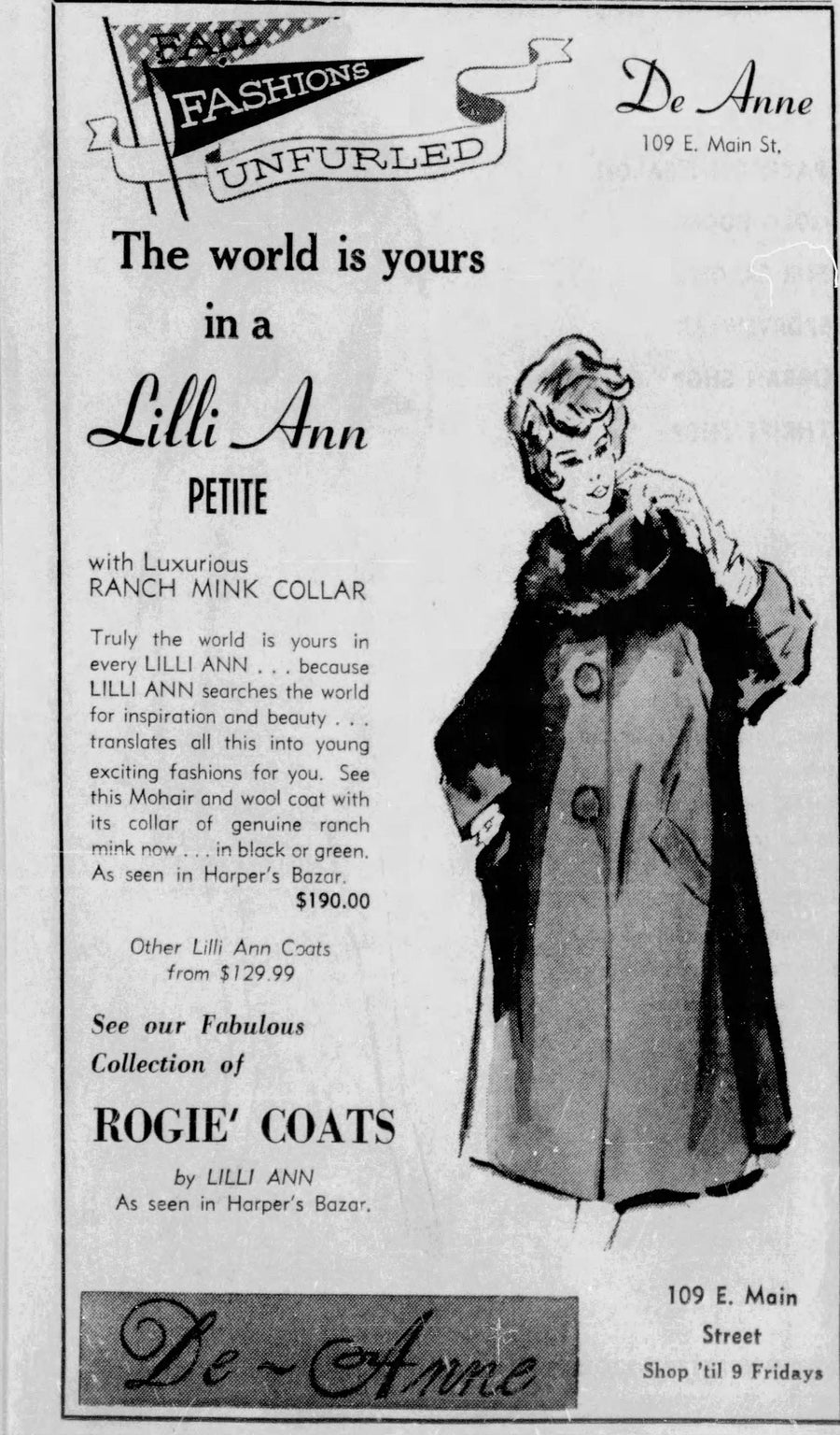 1960s 1964 documented LILLI ANN mink fur coat large | new fall winter