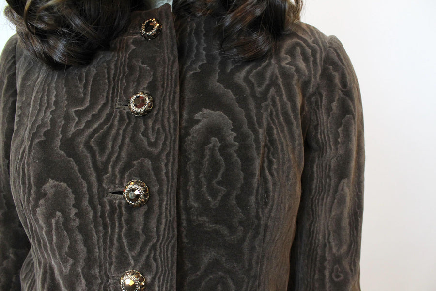 1960s MALCOLM STARR velvet dress jacket set xs | new fall winter