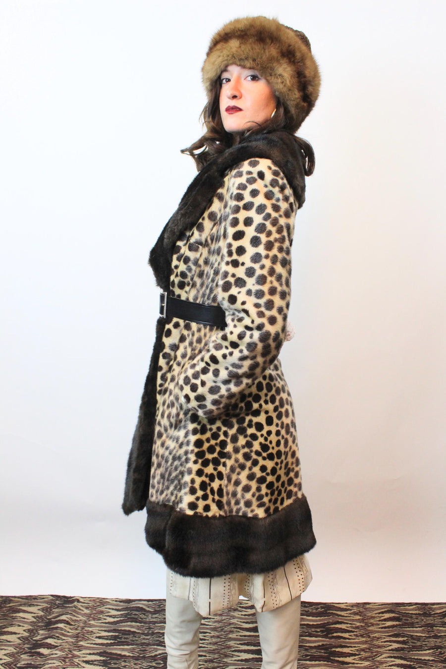 1960s SAFARI LEOPARD princess fur coat xs | new fall winter