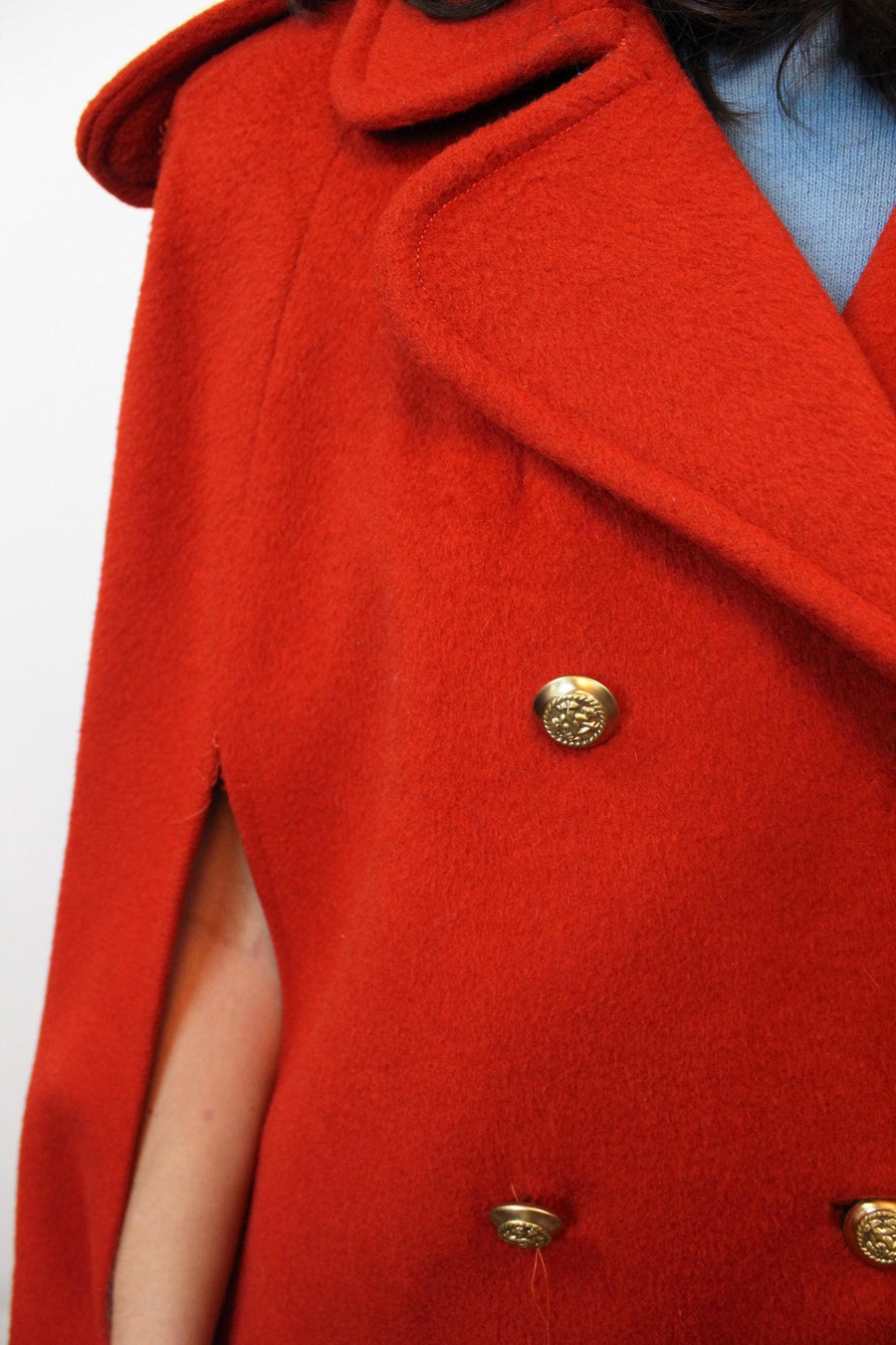 1960s PUMPKIN cape wool poncho | new fall winter