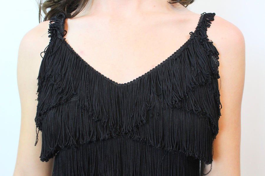 1940s GEORGE KARR hollywood FRINGE gown xs | new fall winter