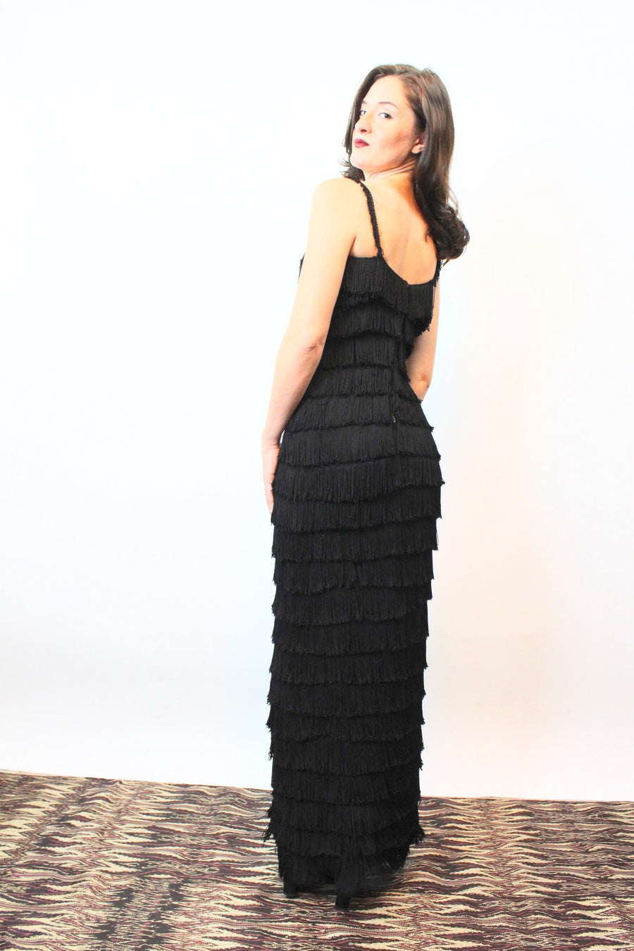 1940s GEORGE KARR hollywood FRINGE gown xs | new fall winter