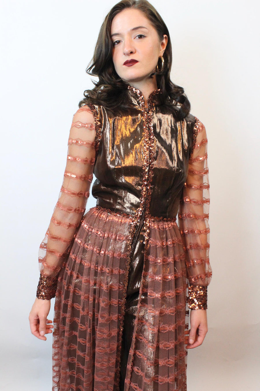 1970s OSCAR de la RENTA jumpsuit OVERSKIRT xs | new fall winter