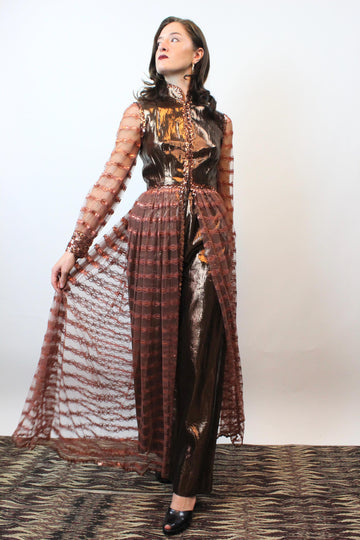 1970s OSCAR de la RENTA jumpsuit OVERSKIRT xs | new fall winter