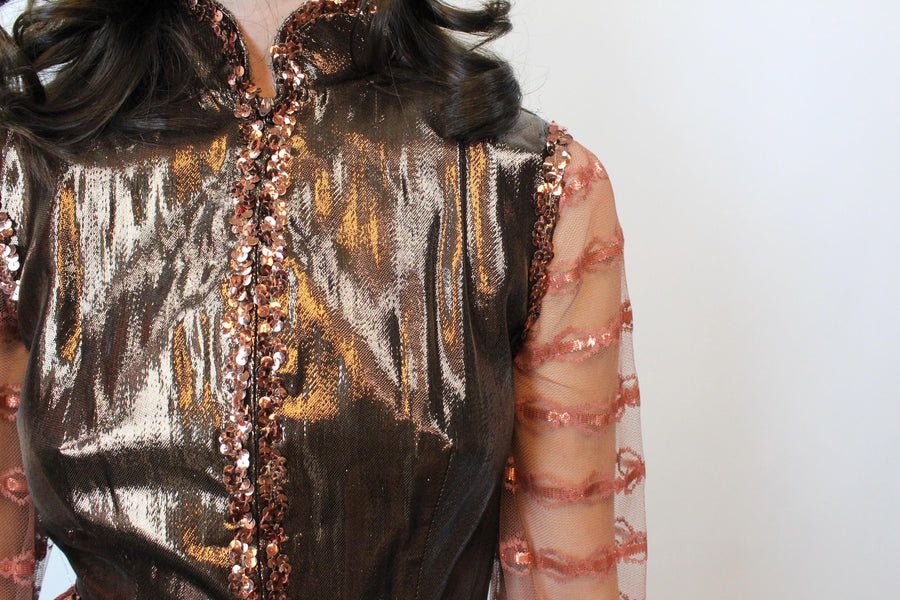 1970s OSCAR de la RENTA jumpsuit OVERSKIRT xs | new fall winter